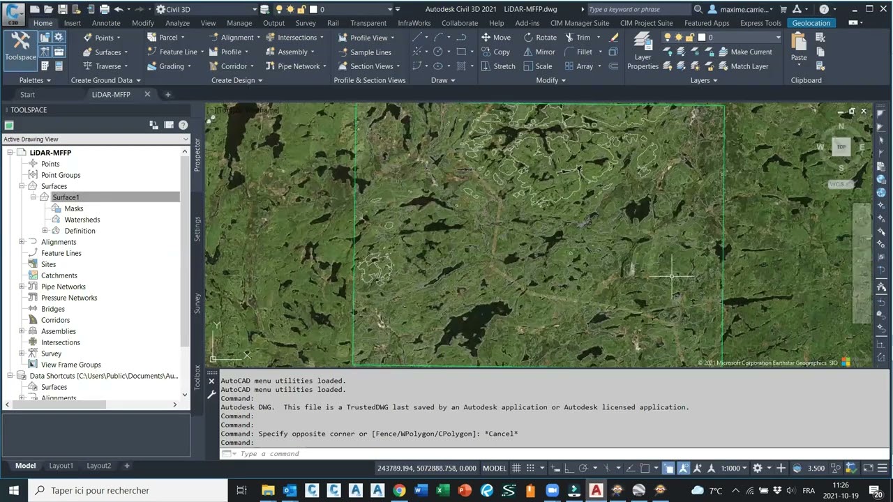 Transformer les tuiles LiDAR (GeoTIFF) du MFFP en format utilisable dans Civil 3D, grâce à FME