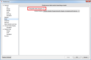 Disable "Triangulate mesh polygons" in Fusion 360