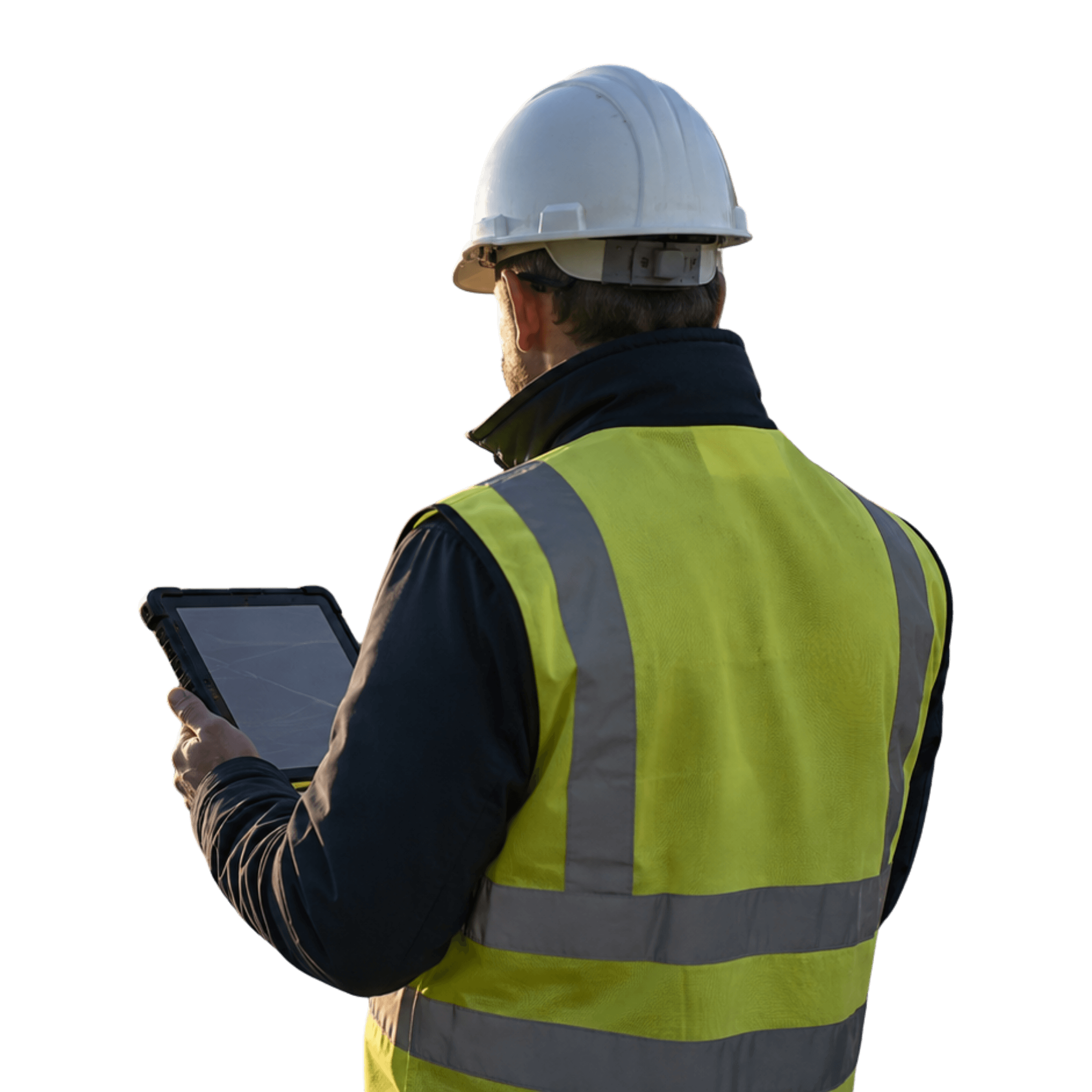 worker-holding-tablet.png Construction worker using a tablet to access digital project documentation on site.