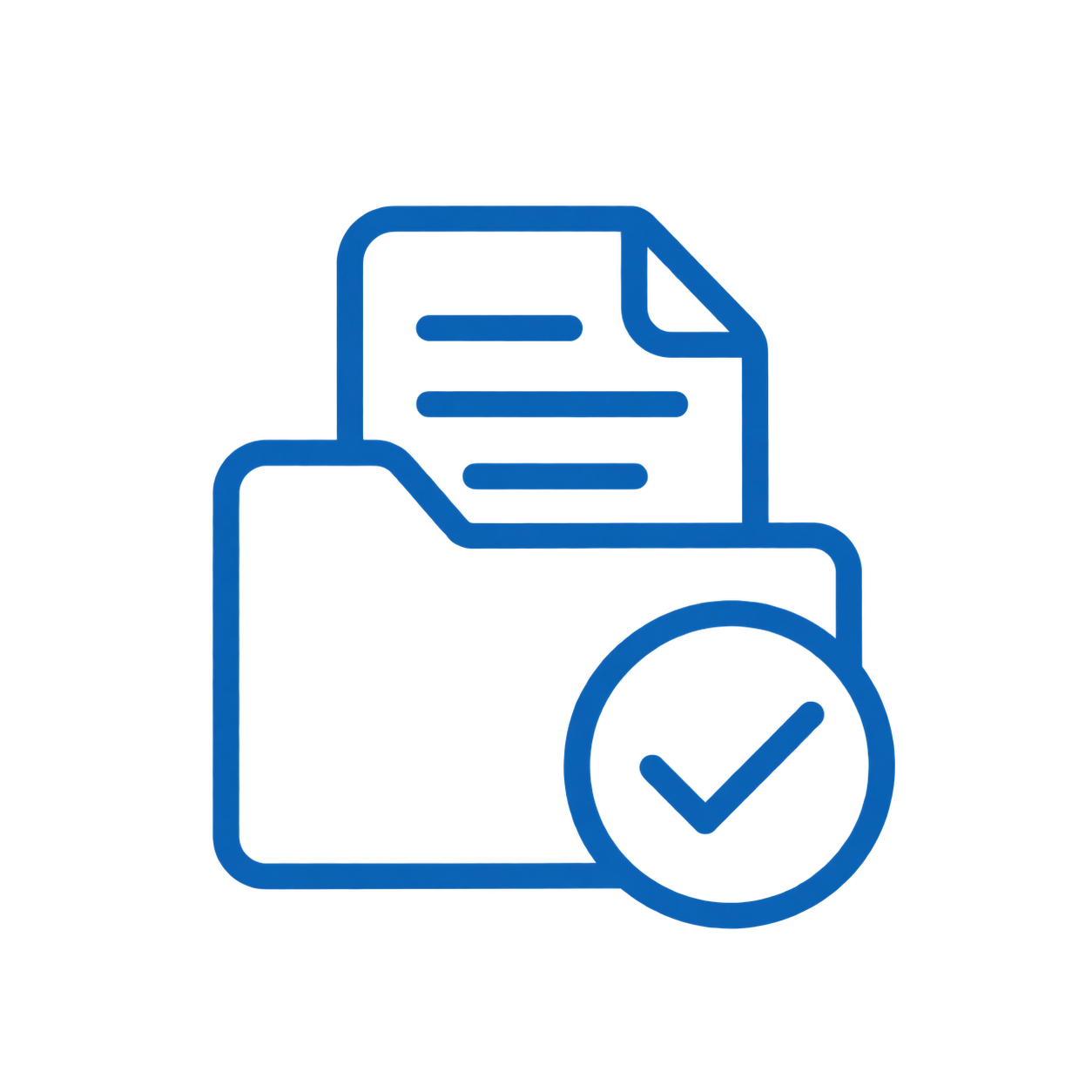 Forma Data Management icon – folder with document and checkmark
