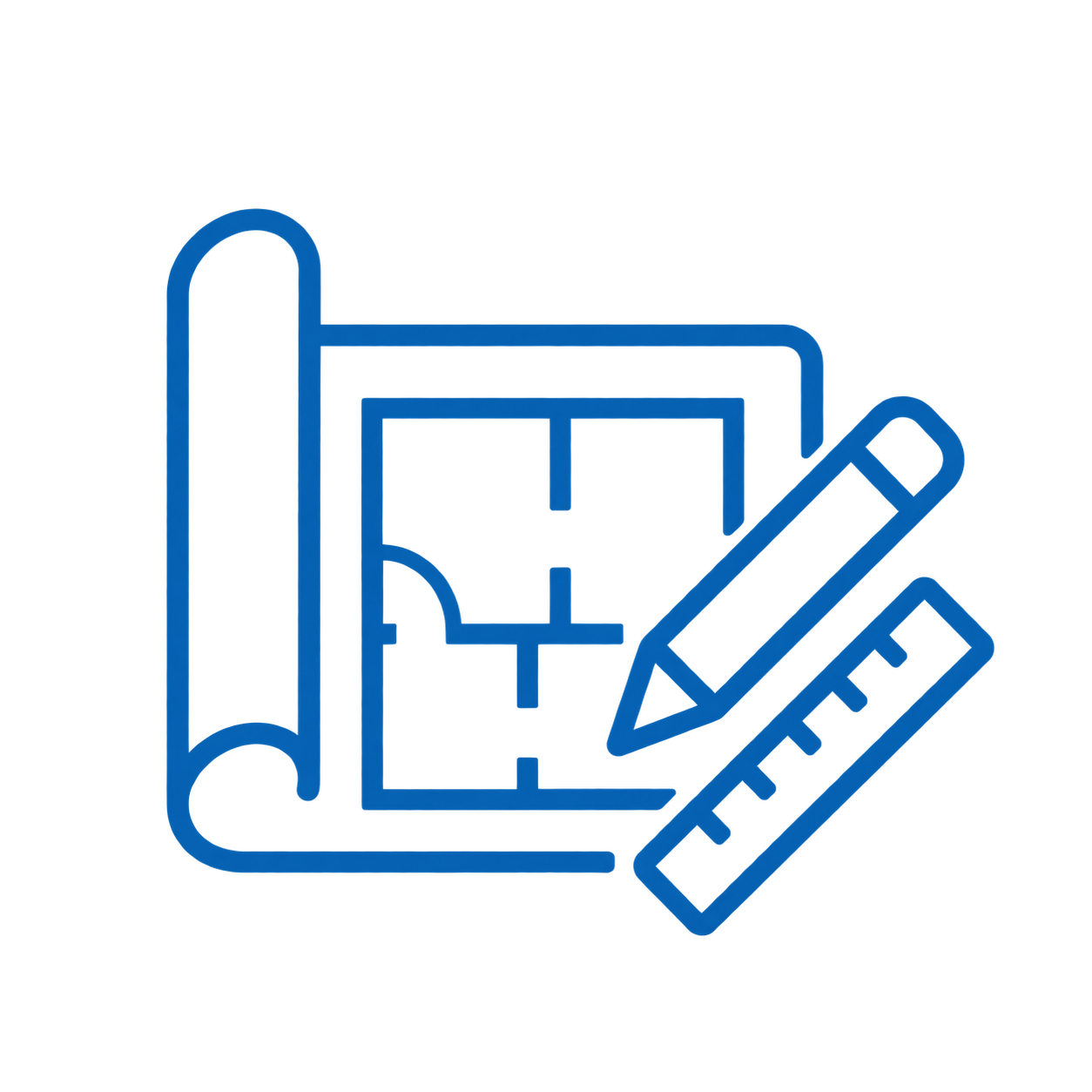 Forma Preconstruction icon – blueprint with ruler and pencil